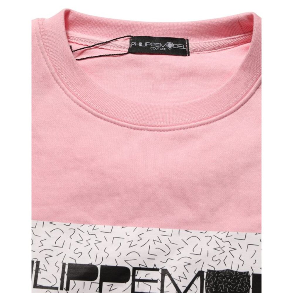 Philippe Model Pink Cotton Logo Long Sleeves Pullover Women's Sweater